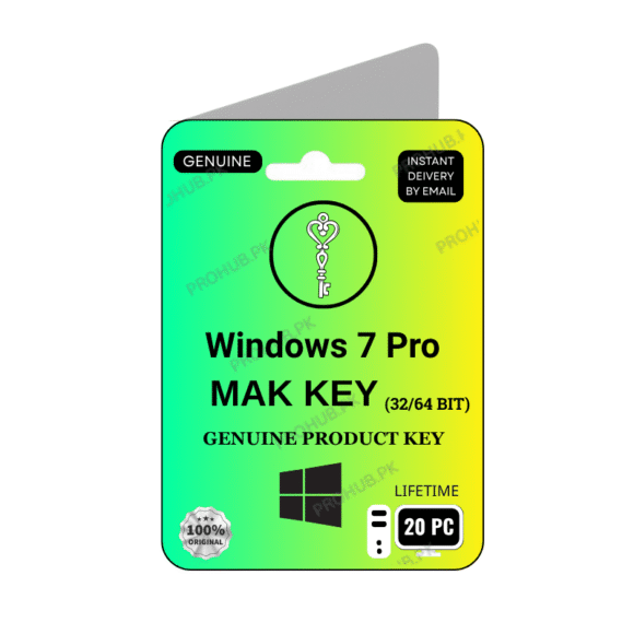 Microsoft Windows 7 Pro MAK Key 20 PC