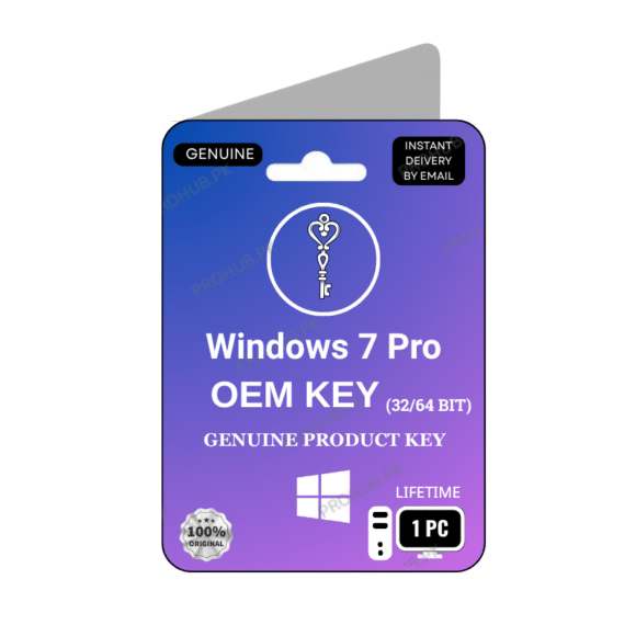 Microsoft Windows 7 Pro OEM Key 1 PC